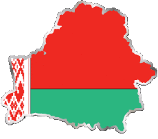 Obracające się kontury Białorusi w kolorze flagi